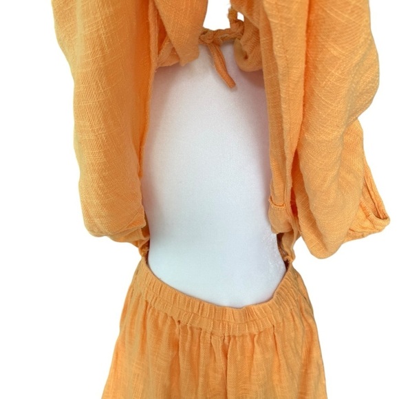 Free People - Pietro Tie Back Romper Sz M - Picture 8 of 9